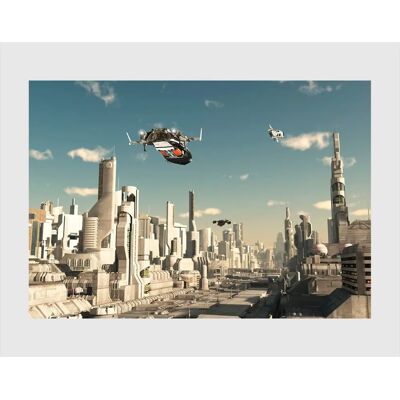 QUEENCE - FUTURAMA - 50x40 cm - grau - Wandkunst QUEENCE - FUTURAMA - 50x40 cm - grau - Wandkunst