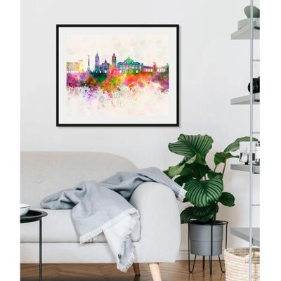 QUEENCE - Skyline Color Splash - 50 cm x 40 cm - Bunt - Wall art print QUEENCE - Skyline Color Splash - 50 cm x 40 cm - Bunt - Wall art print
