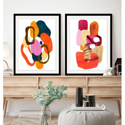 QUEENCE - Harry - Rosa - 40x50 cm - Gerahmte Wandkunst QUEENCE - Harry - Rosa - 40x50 cm - Gerahmte Wandkunst
