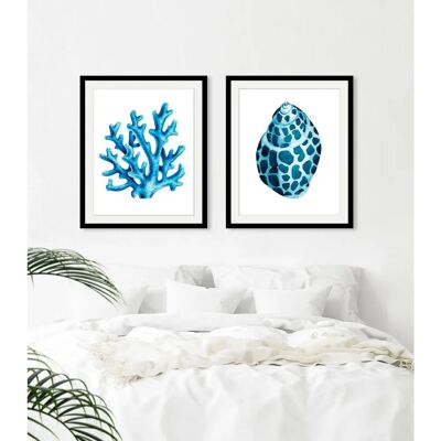 QUEENCE Worti Blau Hochformat Wandbild - Meer QUEENCE Worti Blau Hochformat Wandbild - Meer