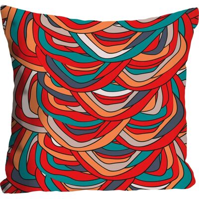 QUEENCE Knubeli - Bunt Gemustertes Dekokissen 40x40cm QUEENCE Knubeli - Bunt Gemustertes Dekokissen 40x40cm