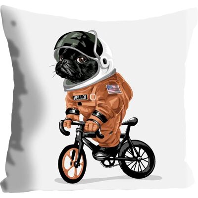 QUEENCE Spacedog Dekokissen - 40x40cm, Orange, Polyester QUEENCE Spacedog Dekokissen - 40x40cm, Orange, Polyester