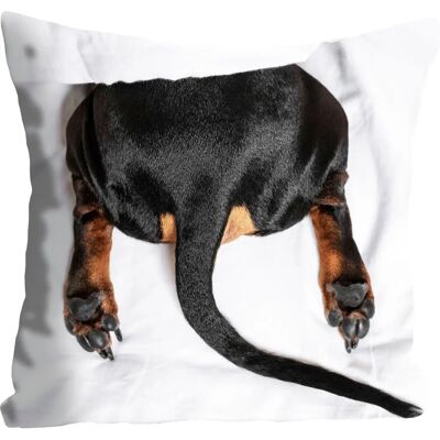 QUEENCE Butt Dekokissen - Braun & Hundemotiv - 40x40cm QUEENCE Butt Dekokissen - Braun & Hundemotiv - 40x40cm