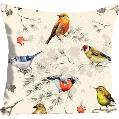 QUEENCE Jay Bunte Dekokissen mit Vogelmotiv QUEENCE Jay Bunte Dekokissen mit Vogelmotiv