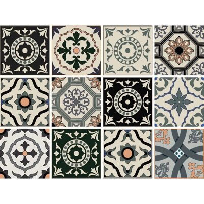 HOME AFFAIRE - Ornamente - Schwarz - 12x15 cm - Tile sticker HOME AFFAIRE - Ornamente - Schwarz - 12x15 cm - Tile sticker