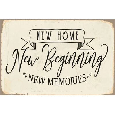 QUEENCE - New Beginning - 45 x 30 cm - Schwarz - Metallbild QUEENCE - New Beginning - 45 x 30 cm - Schwarz - Metallbild