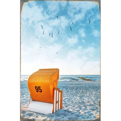 QUEENCE - Strandkorb Bilder - 45x30 cm - Metal wall art QUEENCE - Strandkorb Bilder - 45x30 cm - Metal wall art