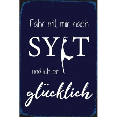 QUEENCE - Fahr mit mir nach Sylt - 30x20 cm - Metallbild QUEENCE - Fahr mit mir nach Sylt - 30x20 cm - Metallbild