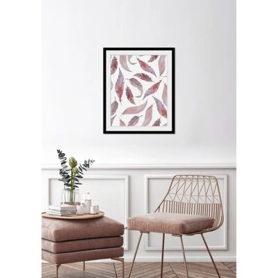 QUEENCE Fridolin Wandbild - Federn Hochformat, 50x70 cm, rot QUEENCE Fridolin Wandbild - Federn Hochformat, 50x70 cm, rot