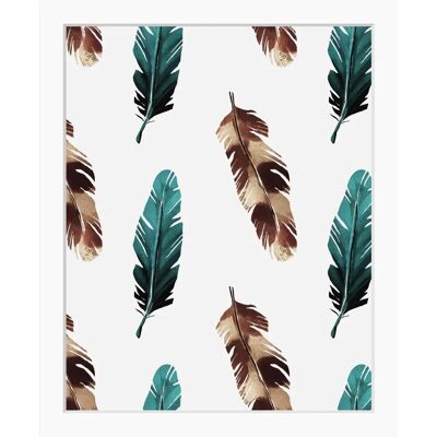 QUEENCE Frida Vogel Wandbild - Federn Natur Dekor QUEENCE Frida Vogel Wandbild - Federn Natur Dekor