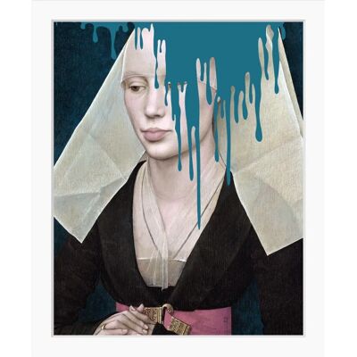 QUEENCE - Nathalie - blau - 30 cm x 40 cm - Gerahmtes Wandbild QUEENCE - Nathalie - blau - 30 cm x 40 cm - Gerahmtes Wandbild