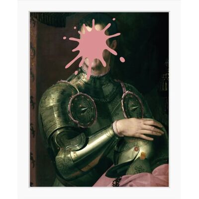 QUEENCE Mailin Wandbild - Mann, Silber-Rosa, 30x40cm, Hochformat QUEENCE Mailin Wandbild - Mann, Silber-Rosa, 30x40cm, Hochformat