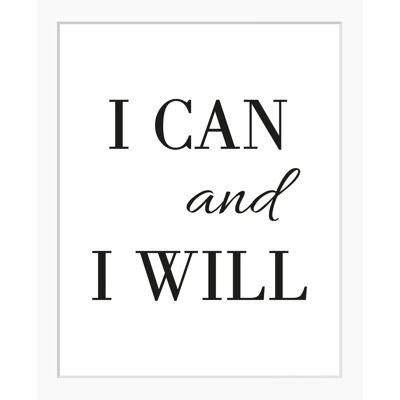 QUEENCE - I CAN AND I WILL - Schwarz-Weiß - 40x50 cm - Wandkunst QUEENCE - I CAN AND I WILL - Schwarz-Weiß - 40x50 cm - Wandkunst