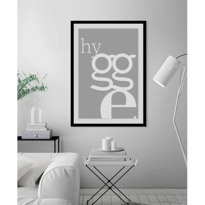 QUEENCE hygge Wandbild - Buchstaben, Grau, Hochformat - Innenraumdeko QUEENCE hygge Wandbild - Buchstaben, Grau, Hochformat - Innenraumdeko