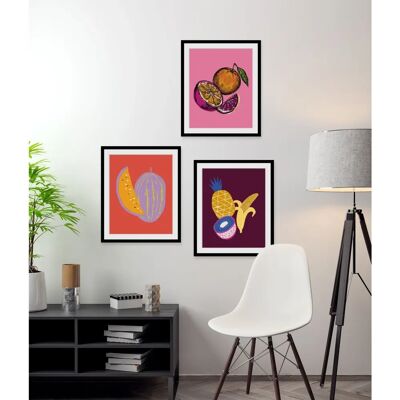 QUEENCE - Marleen - orange-violet - 30x40 cm - Gerahmte Wandkunst QUEENCE - Marleen - orange-violet - 30x40 cm - Gerahmte Wandkunst