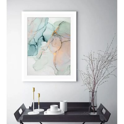 QUEENCE Ria Wandbild - Abstrakt, Blau, 50x70cm QUEENCE Ria Wandbild - Abstrakt, Blau, 50x70cm