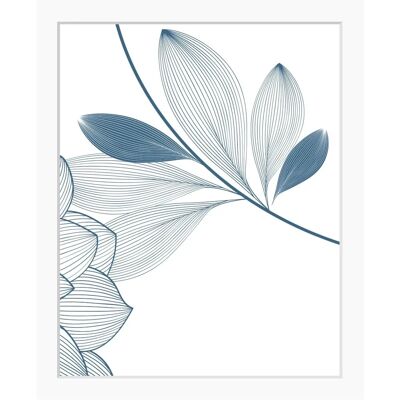 QUEENCE Blaues Blumen Wandbild - Rechteckiger Rahmen QUEENCE Blaues Blumen Wandbild - Rechteckiger Rahmen