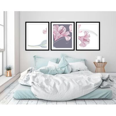 QUEENCE Alma Rosa Flieder Blumen Wandbild - Wandbild QUEENCE Alma Rosa Flieder Blumen Wandbild - Wandbild