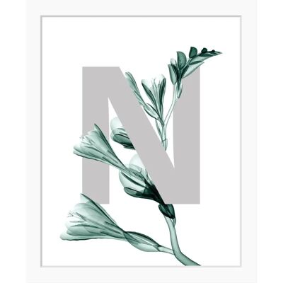 QUEENCE N-Flower Wandbild - Buchstaben, Hochformat, 50x70cm QUEENCE N-Flower Wandbild - Buchstaben, Hochformat, 50x70cm