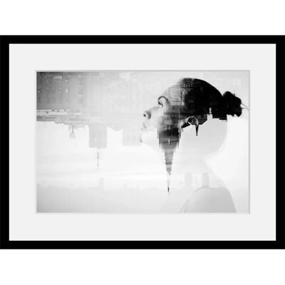 QUEENCE - OVERTHINKING - Grau - 40x30 cm Querformat - Wandbild QUEENCE - OVERTHINKING - Grau - 40x30 cm Querformat - Wandbild