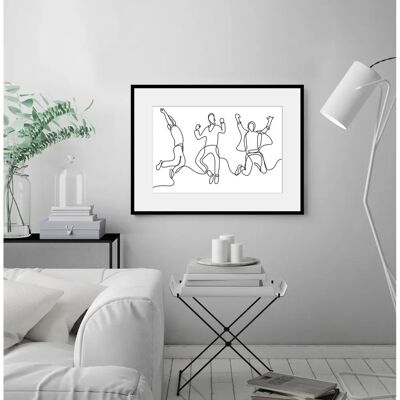 QUEENCE Dance Monkey Wandbild - Menschen, Schwarz-Weiß, 60x50cm QUEENCE Dance Monkey Wandbild - Menschen, Schwarz-Weiß, 60x50cm