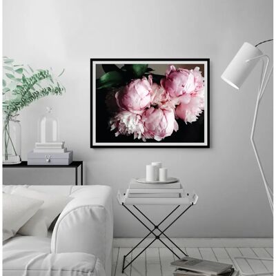 QUEENCE Gunni Wandbild - Blumen, rosa, schwarz - Wandbild QUEENCE Gunni Wandbild - Blumen, rosa, schwarz - Wandbild