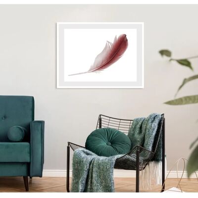QUEENCE Muriel Rotes Wandbild - Federn QUEENCE Muriel Rotes Wandbild - Federn
