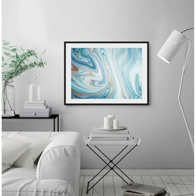 QUEENCE - Marcello - 70x50 cm - Blau - Wall Art QUEENCE - Marcello - 70x50 cm - Blau - Wall Art