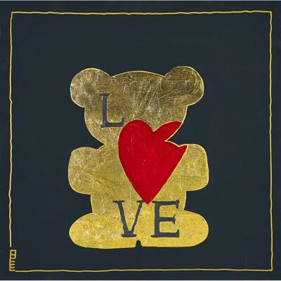 QUEENCE - Bears Love - Gold - 30x30 cm - Canvas Print QUEENCE - Bears Love - Gold - 30x30 cm - Canvas Print
