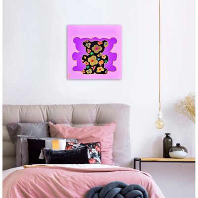 QUEENCE - Bears VI - Pink - 60x60 cm - Canvas Print QUEENCE - Bears VI - Pink - 60x60 cm - Canvas Print