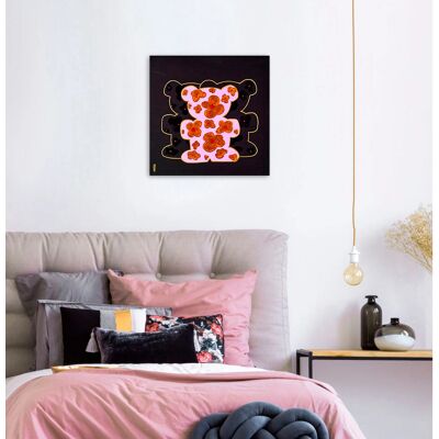 QUEENCE - Bears XI - Rosa - 60x60 cm - Canvas print QUEENCE - Bears XI - Rosa - 60x60 cm - Canvas print