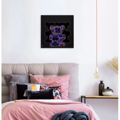 QUEENCE - Bears XII - Lila - 60x60 cm - Leinwanddruck QUEENCE - Bears XII - Lila - 60x60 cm - Leinwanddruck