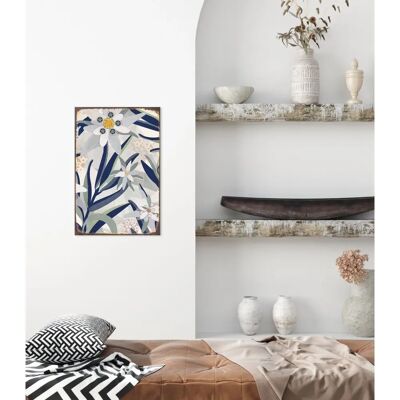 QUEENCE Floral Blau-Grau Rechteckiges Wandbild - Poster QUEENCE Floral Blau-Grau Rechteckiges Wandbild - Poster