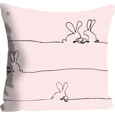 QUEENCE Bunny Family rosa Dekokissen - Dekoratives Kissen QUEENCE Bunny Family rosa Dekokissen - Dekoratives Kissen