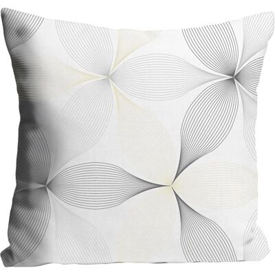 QUEENCE Imogen Dekokissen - 40x40cm, grau, Blumen, Polyester QUEENCE Imogen Dekokissen - 40x40cm, grau, Blumen, Polyester