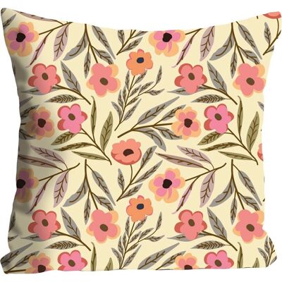 QUEENCE Nori Dekokissen - Blumenmuster, Weiches Polyester, 40x40cm QUEENCE Nori Dekokissen - Blumenmuster, Weiches Polyester, 40x40cm