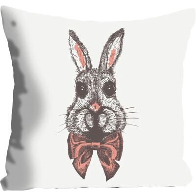 QUEENCE Birger - Braune Dekokissen - 40x40cm - Hasenmotiv QUEENCE Birger - Braune Dekokissen - 40x40cm - Hasenmotiv