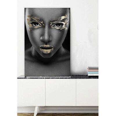 QUEENCE Behdeti Acrylglas Wandbild - Gold & Schwarz - 60x90cm - Modernes Rechteck QUEENCE Behdeti Acrylglas Wandbild - Gold & Schwarz - 60x90cm - Modernes Rechteck