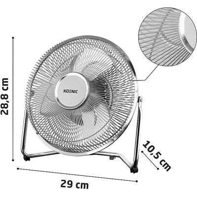 KOENIC KTF 2221 M Tischventilator - Chrom - 25W KOENIC KTF 2221 M Tischventilator - Chrom - 25W