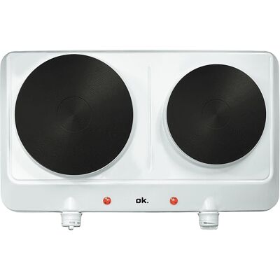 Placa eléctrica OK ODP 2520 W - 2 zonas, acero inoxidable, blanca Placa eléctrica OK ODP 2520 W - 2 zonas, acero inoxidable, blanca