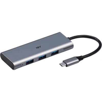 ISY IHU-5000 USB Adapter - Silber - USB-C zu 3x USB-A 3.1 ISY IHU-5000 USB Adapter - Silber - USB-C zu 3x USB-A 3.1