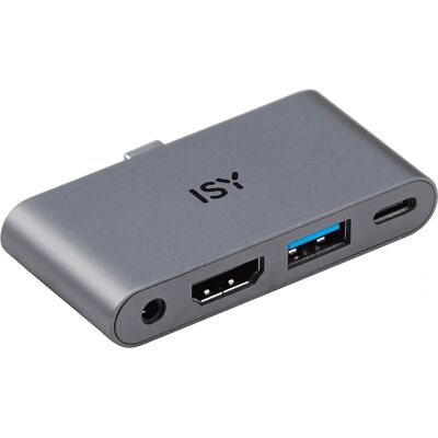 Adaptador USB-C Isy IAD 1019-1 4-en-1 - Soporta 4K HDMI, 100W PD Adaptador USB-C Isy IAD 1019-1 4-en-1 - Soporta 4K HDMI, 100W PD