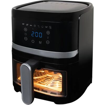 Heißluftfritteuse - Koenic KAF 41323 B, 1300 W, 3.7 l, Touchdisplay, Transparente Fenster, Schwarz Heißluftfritteuse - Koenic KAF 41323 B, 1300 W, 3.7 l, Touchdisplay, Transparente Fenster, Schwarz