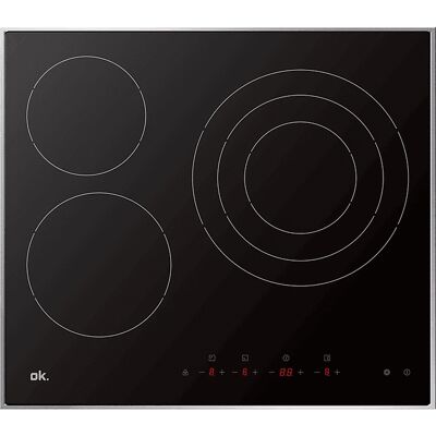 Placa vitrocerámica OK OBH 2611-1, 3 zonas, zona grande 30 cm, 51.7 negro Placa vitrocerámica OK OBH 2611-1, 3 zonas, zona grande 30 cm, 51.7 negro