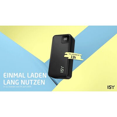 Isy Powerbank IPP-27000 - 27000mAh, USB-C & USB-A, LED-display - Powerbank Isy Powerbank IPP-27000 - 27000mAh, USB-C & USB-A, LED-display - Powerbank