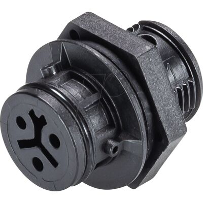 Wieland Black RST Micro 3-Pole Circular Panel Connector - Lighting Connector Wieland Black RST Micro 3-Pole Circular Panel Connector - Lighting Connector
