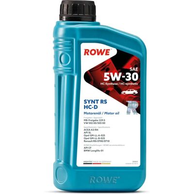 ROWE Hightec SYNT RS HC-D 5W-30 Motorolie - Hydro-Cracked - 1L ROWE Hightec SYNT RS HC-D 5W-30 Motorolie - Hydro-Cracked - 1L