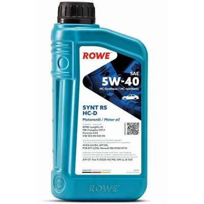 Rowe Hightec Synt Rs Hc-D SAE 5w-40 - Huile Moteur - Publicité Rowe Hightec Synt Rs Hc-D SAE 5w-40 - Huile Moteur - Publicité