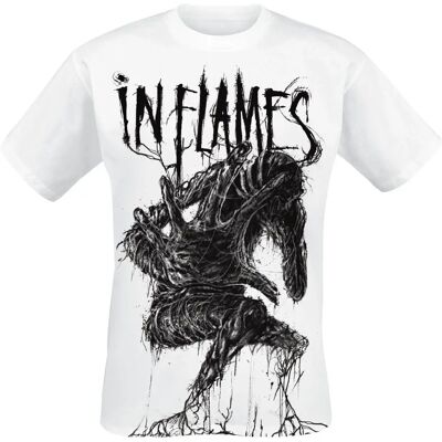 In Flames Big Creature Valkoinen T-paita - Mies In Flames Big Creature Valkoinen T-paita - Mies