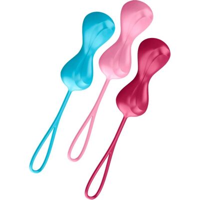 Satisfyer Power Balls Kegel Balls - Set of 3, Turquoise/Red/Pink - Kegel Balls Satisfyer Power Balls Kegel Balls - Set of 3, Turquoise/Red/Pink - Kegel Balls